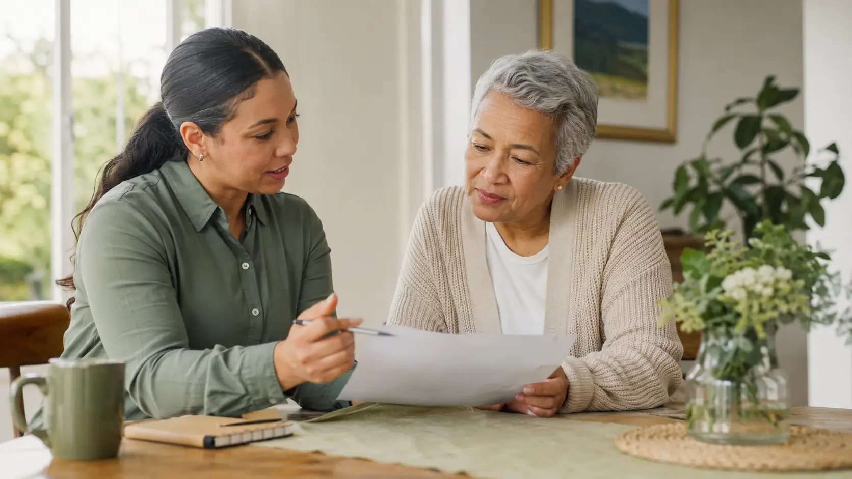 Caregiver supporting an older adult during Olivia Caregiver Foundations training
